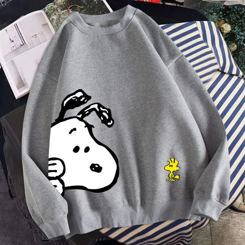 Snoopy Jungen- und Mädchenpullover mit dünnem Rundhalsausschnitt