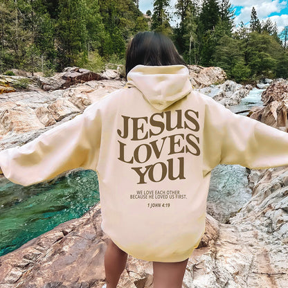 Jesus Liebt Dich Oversized Vintage Hoodie Damen