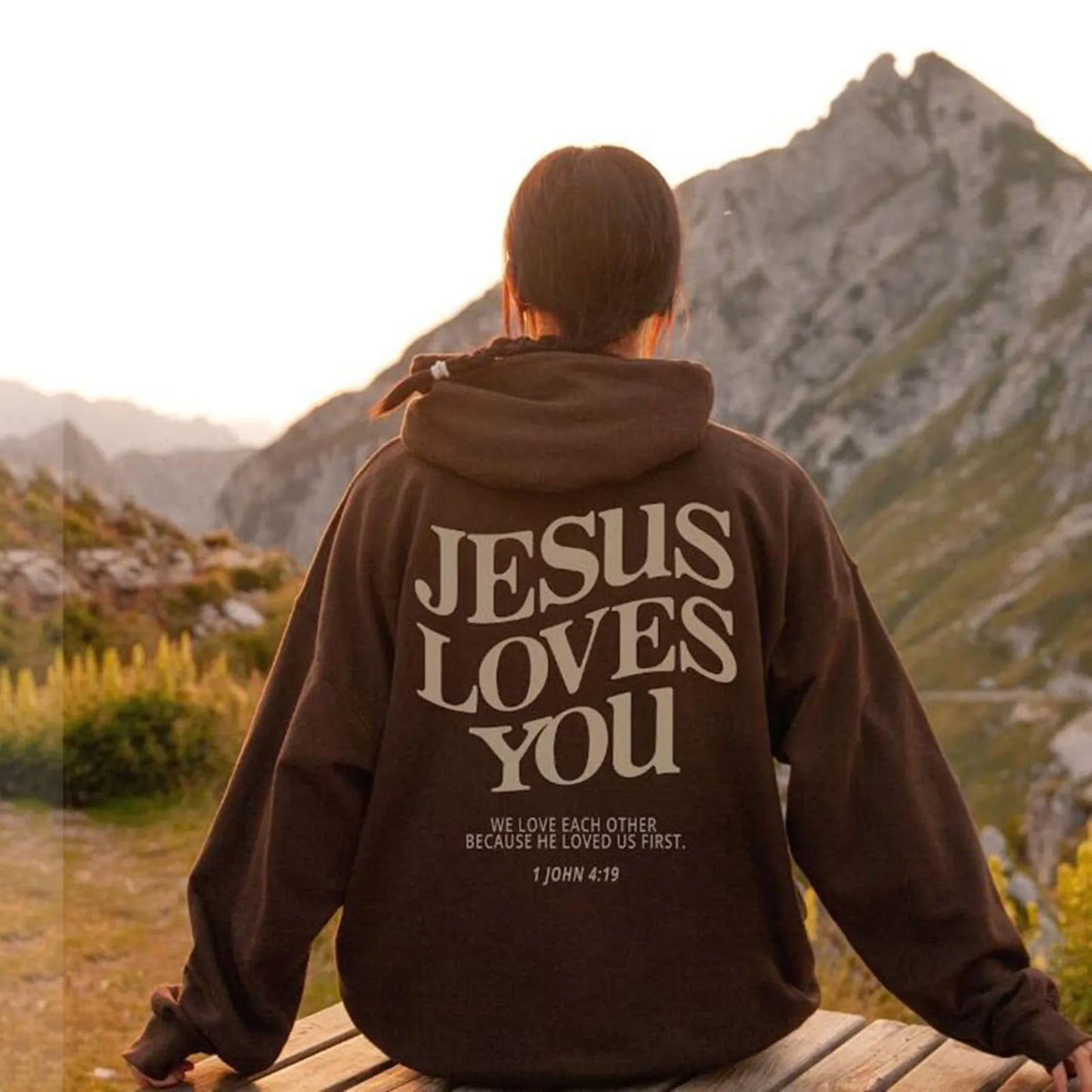 Jesus Liebt Dich Oversized Vintage Hoodie Damen