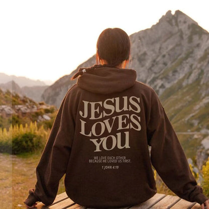 Jesus Liebt Dich Oversized Vintage Hoodie Damen