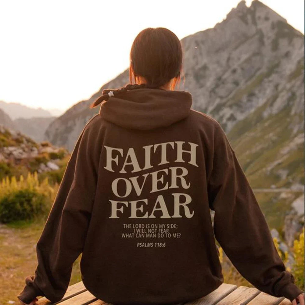 Faith Besiegt Angst Jesus Hoodie Unisex