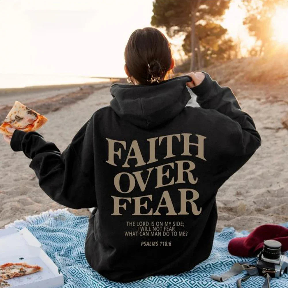 Faith Besiegt Angst Jesus Hoodie Unisex