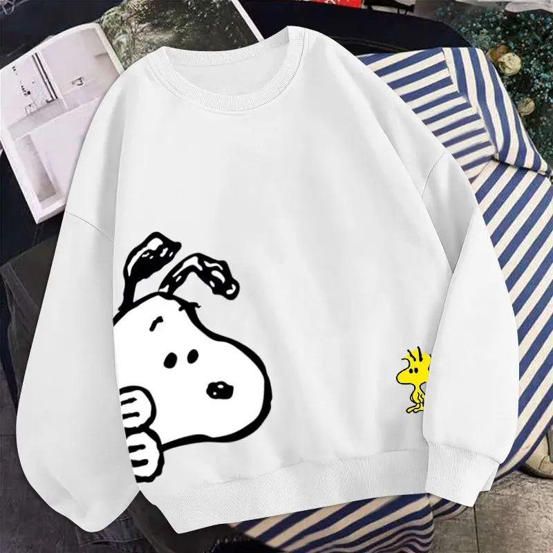 Snoopy Jungen- und Mädchenpullover mit dünnem Rundhalsausschnitt